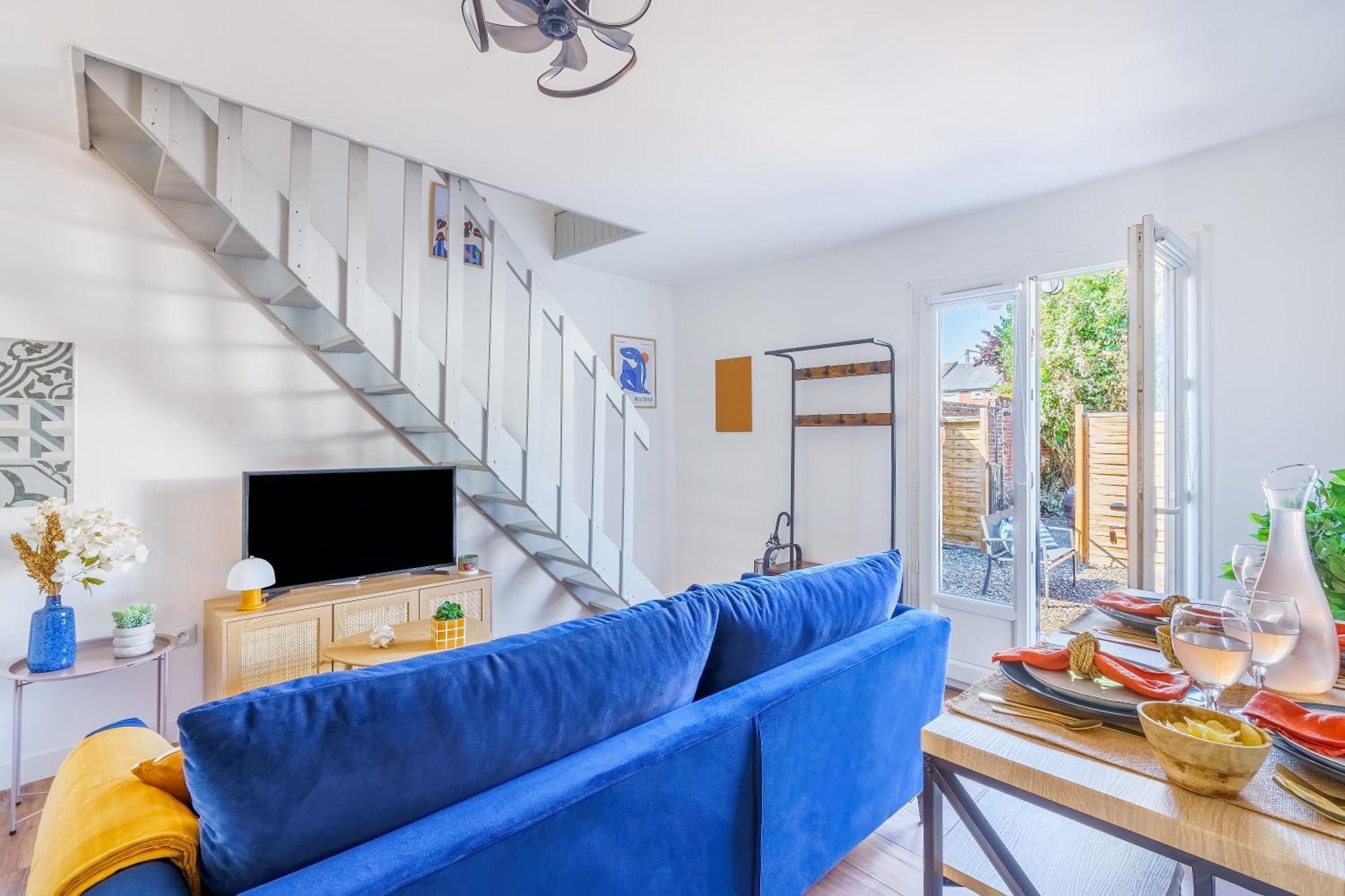 Maisonnette Bleu Horizon Avec Jardin - 2Min Gare - Serenito Homes Saint-Just-en-Chaussee 外观 照片